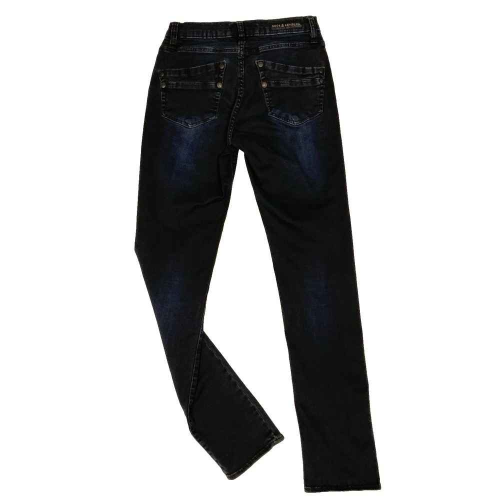 Vintage Rock & Republic Berlin Skinny Jeans Womens 8M Dark Wash Y2K - Picture 2 of 16